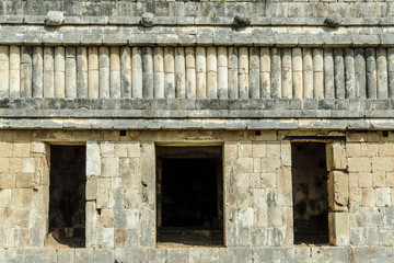 Plakat sight of the house of the turtles in the archaeological Uxmal enclosure in yucatan, Mexico