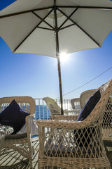 Relaxing on sun terrace, Croatia, Istria, Rovinj