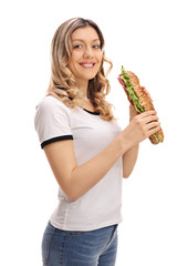 Pretty girl having a sandwich © Ljupco Smokovski