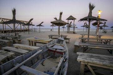 Fototapeta na wymiar Black Sea Coast, tourist resort Vama Veche, end of saison, Roman