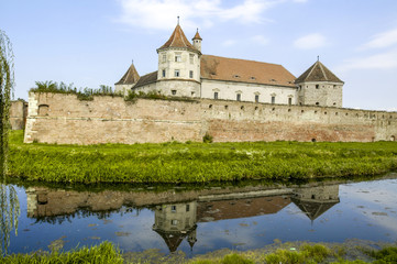 Fototapeta na wymiar Fagaras, castle with moat, Romania, Transsilvania