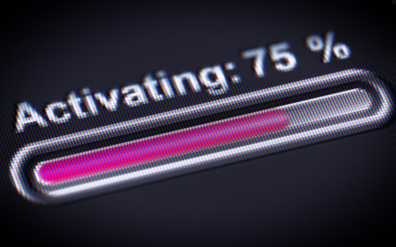 Process of Activating on the screen.