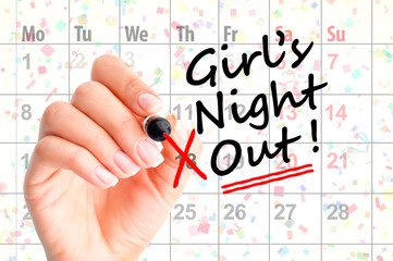 Girls Night Out – reminder on calendar