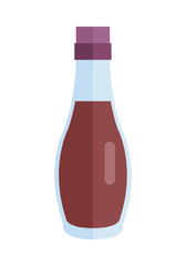 Bottle with Sauce Flat Design Vector Illustration 