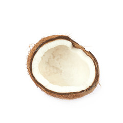 Single piece of a coconut isolated
