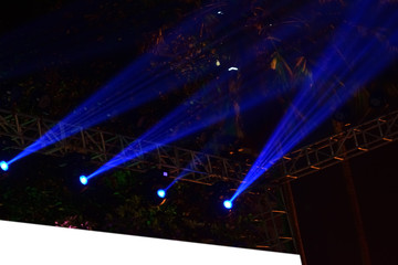 Fototapeta na wymiar Beam of stage light for live performance on black background.