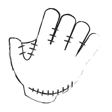 mitt or glove baseball icon image vector illustration design 
