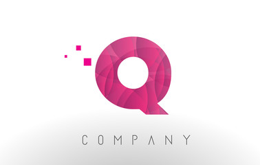 Q Letter Logo Design with Purple Dots Pattern.