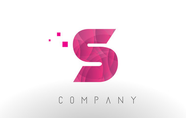 S Letter Logo Design with Purple Dots Pattern.