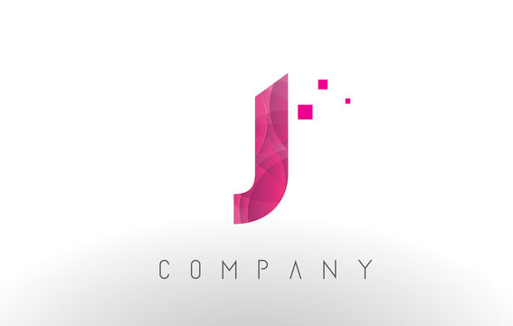 J Letter Logo Design with Purple Dots Pattern.
