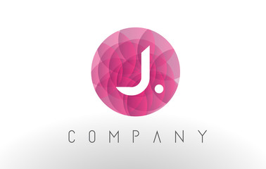 J Letter Logo Design with Circular Purple Pattern.