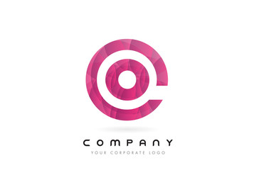 O Letter Logo Design with Circular Purple Pattern.