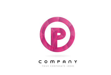 Fototapeta premium P Letter Logo Design with Circular Purple Pattern.
