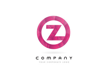 Z Letter Logo Design with Circular Purple Pattern.