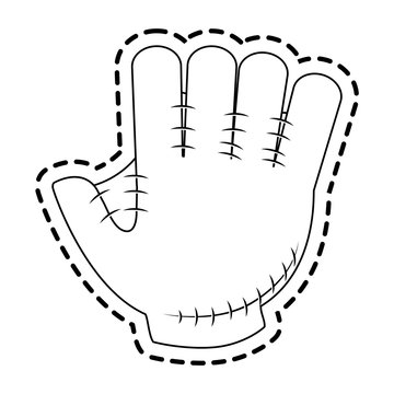 mitt or glove baseball icon image vector illustration design 