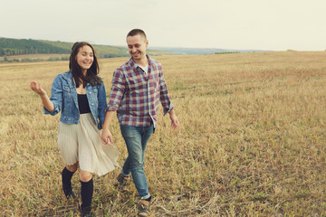 Romantic young couple in love