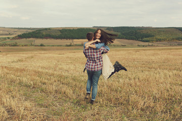 Romantic young couple in love