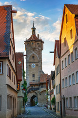 Fototapeta na wymiar .The medieval German town of Rothenburg ob der Tauber.Franconia, Bavaria, Germany.