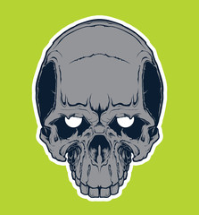 Human evil skull vector. 