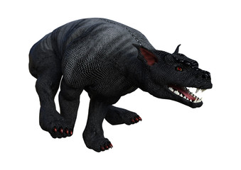 3D Rendering Gargoyle Hound on White