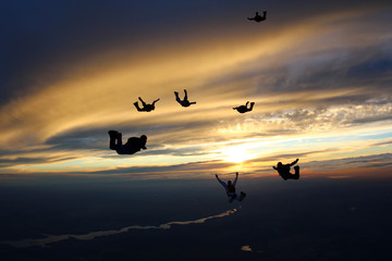 Sunset skydiving