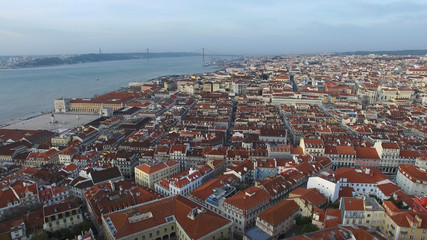 Naklejka premium Aerial View of Alfama, Lisbon, Portugal
