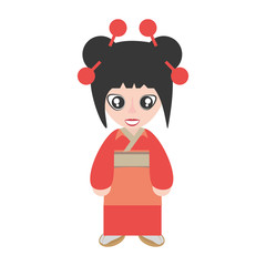 portrait woman asian clothes vector illustration eps 10