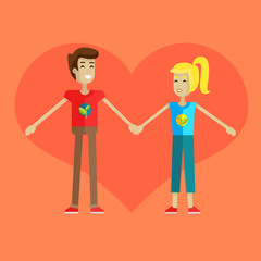 Boy and Girl Holding Hands