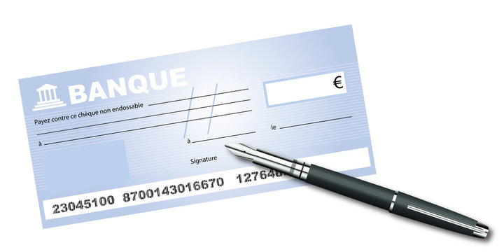 Chèque - Stylo Plume - Banque - Stylo - Payer 