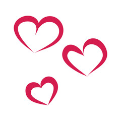 Set of hearts from lines