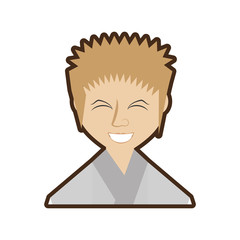 cartoon japanese man wearing traditional dress vector illustration eps 10