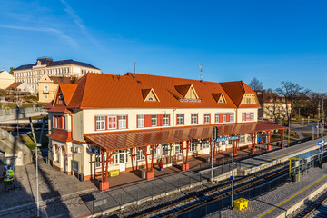 Fototapeta na wymiar Railway Station - Uhersky Brod, Czech Republic