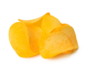 potato chips isolated on white background