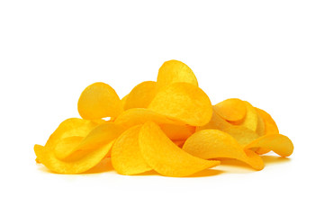 potato chips isolated on white background