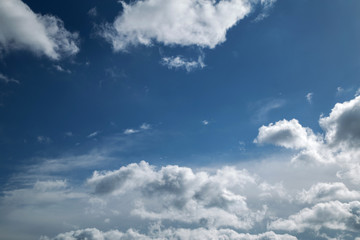 Naklejka na ściany i meble online translator bright blue sky with clouds and clouds