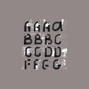 Grunge Alphabet. Handwritten font