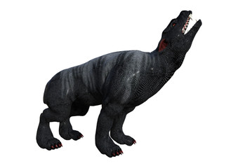 3D Rendering Gargoyle Hound on White