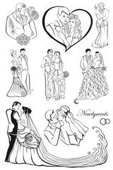 Set of newly married couples.