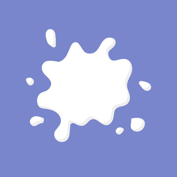 Natural Milk Splash in blue background vector illustration