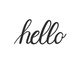 Vector hand-written calligraphy hello word © yasnaten