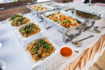 Many kind of Thai food in party