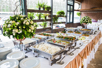 Many kind of Thai food in party