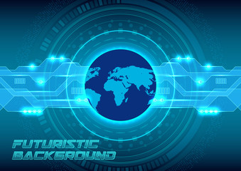 Digital Global Technology Concept. Futuristic Background. Vector illustration.