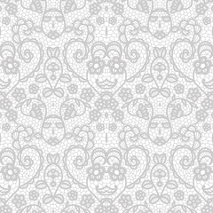 Lace seamless pattern with flowers