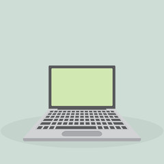Laptop flat icon. Computer symbol. Vector illustration, EPS10..