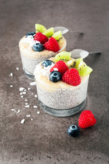 Chia seed pudding with berries