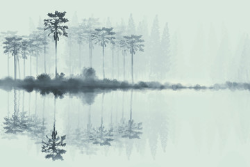 Minimalistic wood / background / digital painting