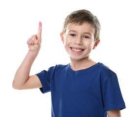 Portrait of little boy isolated on white