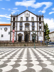 Fototapeta na wymiar Funchal, church at town hall square, Portugal, Madeira
