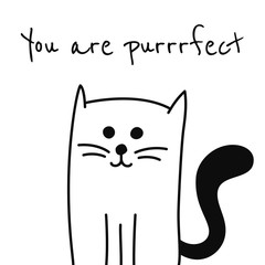 Background with black and white cat